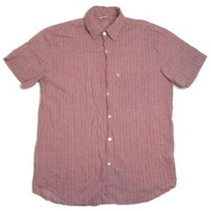 The Shop Beautiful‎ Living Mens Small Shirt S/S Button Up Pink Gray Plaid Light